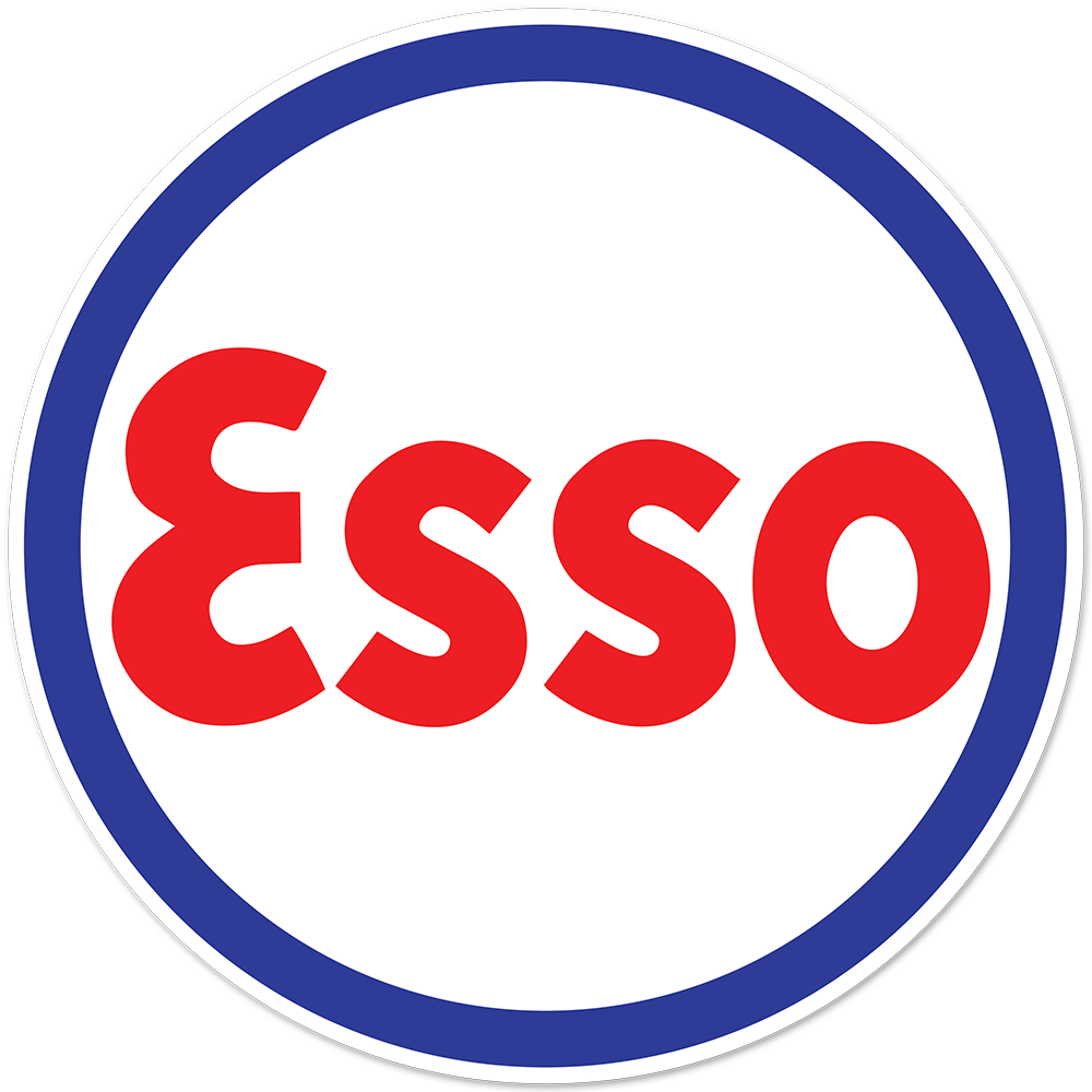 Esso Block Round Decal - Esso Decals (1000x1000)