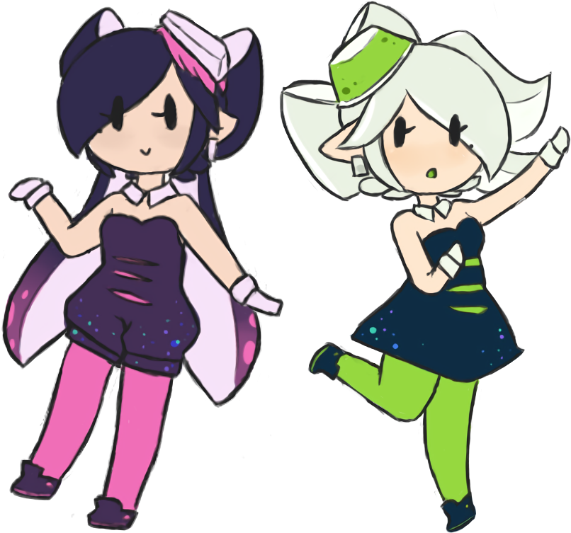 Squid Sisters By Nintendash - Cartoon (904x788)