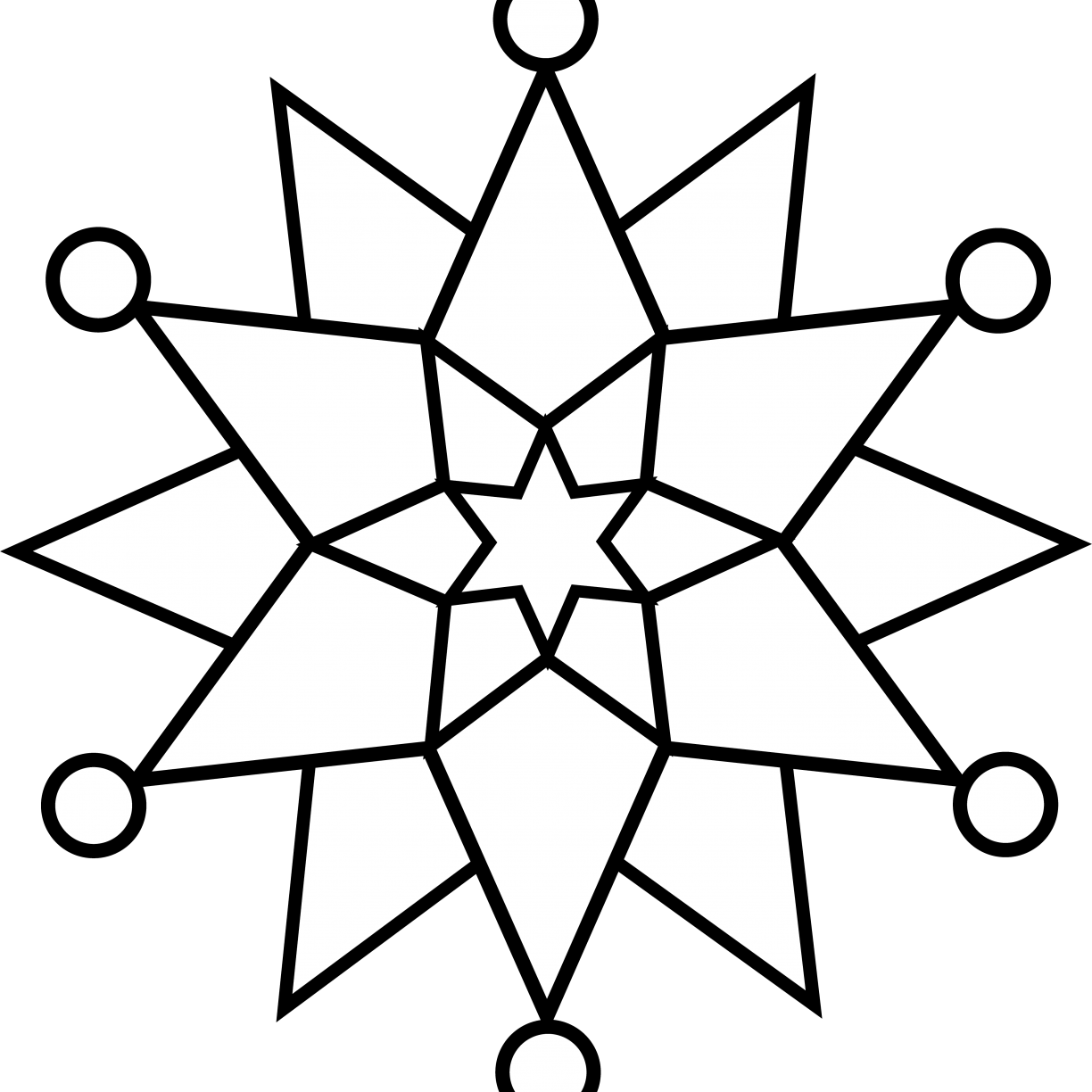 Christmas Mandala With Angels Coloring Page Fine Snowflake - Simple Snowflake Drawing (1224x1224)