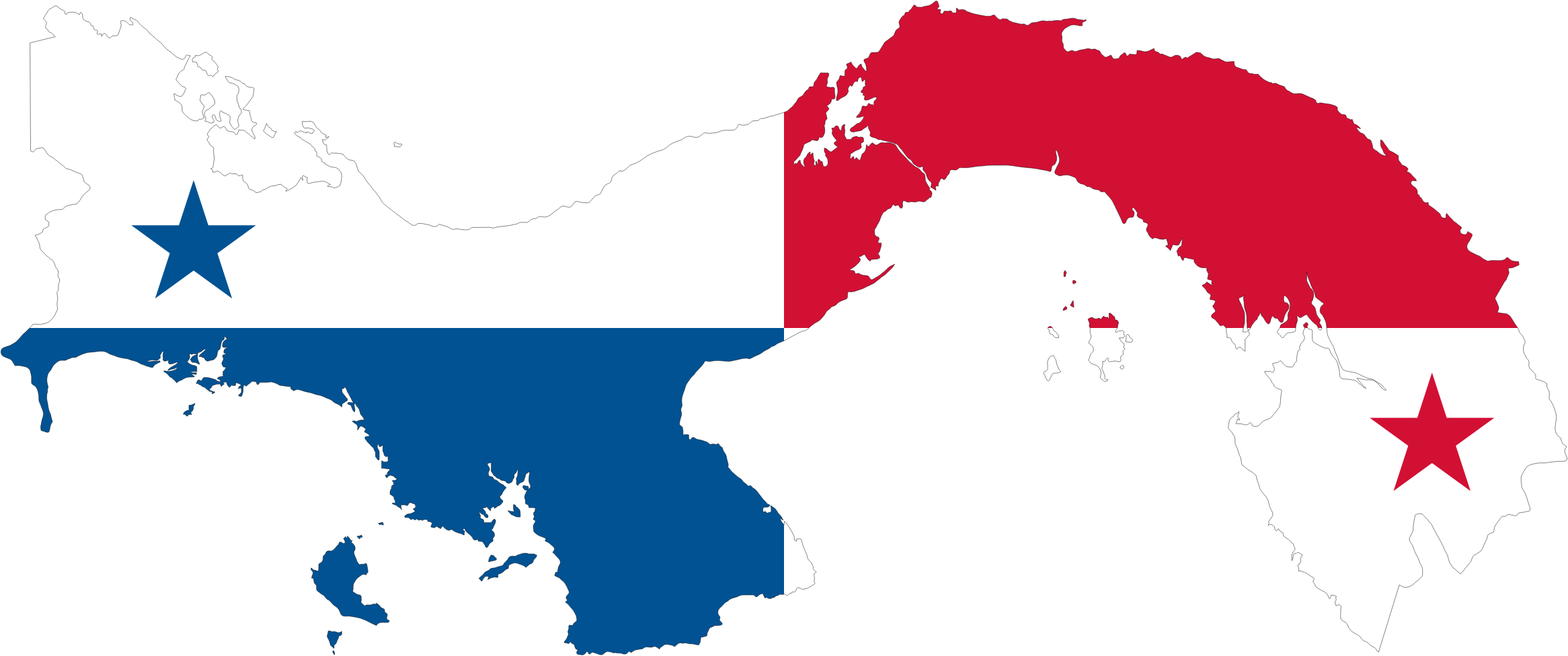 Panama Map Flag - Panama Flag Map (2332x976)