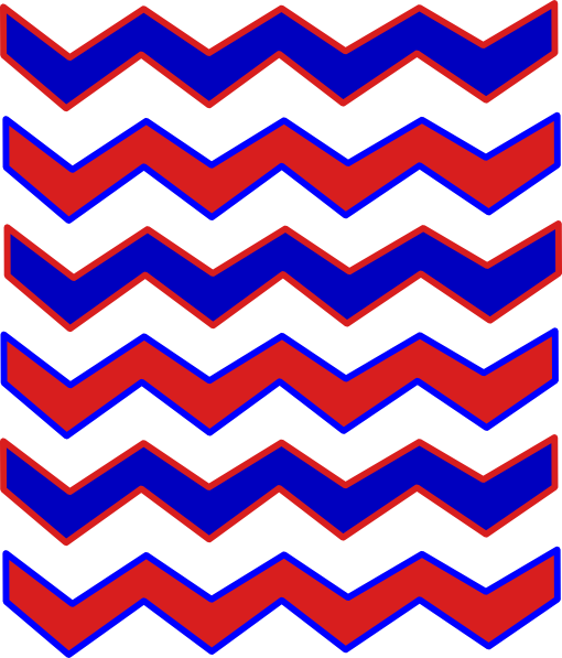 Zig Zag Red And Blue Clip Art - Pattern (510x597)