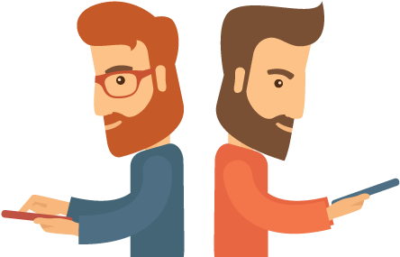 Pro And Customer Guys Mirror Image - Information (500x310)