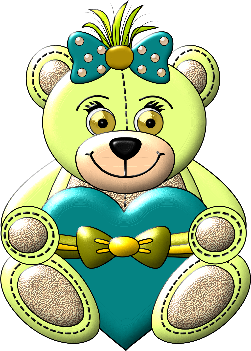 Clip Artbear - Cartoon (1090x1500)