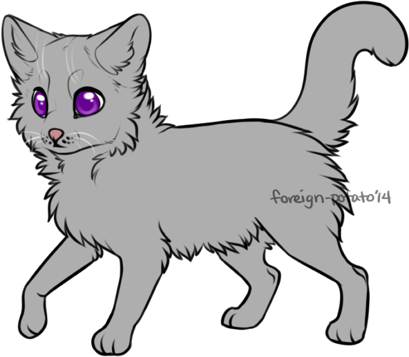 Warrior Cat Lines - Warrior Cat Apprentice Base (630x560)