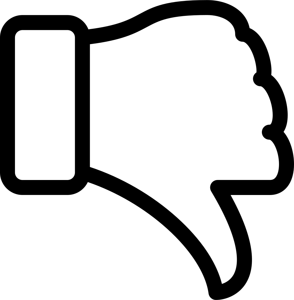 Cc Thumbs Down Comments - Thumbs Down Vector Icon (980x1000)