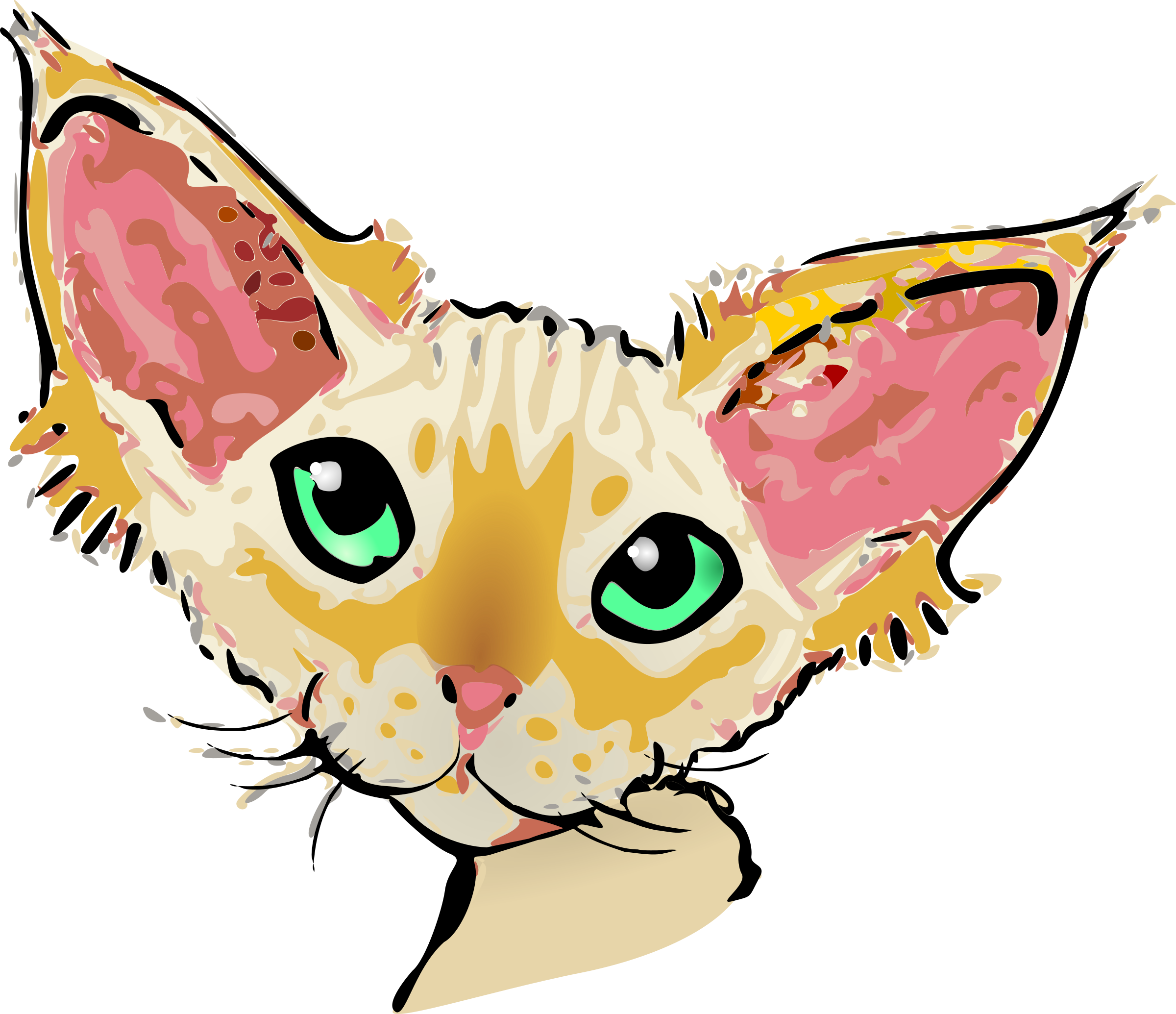 Rex 2 - Devon Rex Clip Art (2400x2069)