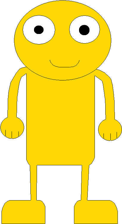 Gold Yellow Guy - Cartoon (638x790)