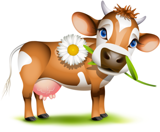 Tubes Vaches - Cow Flower In Grass Farm Animal Wallplate Decorative (517x700)