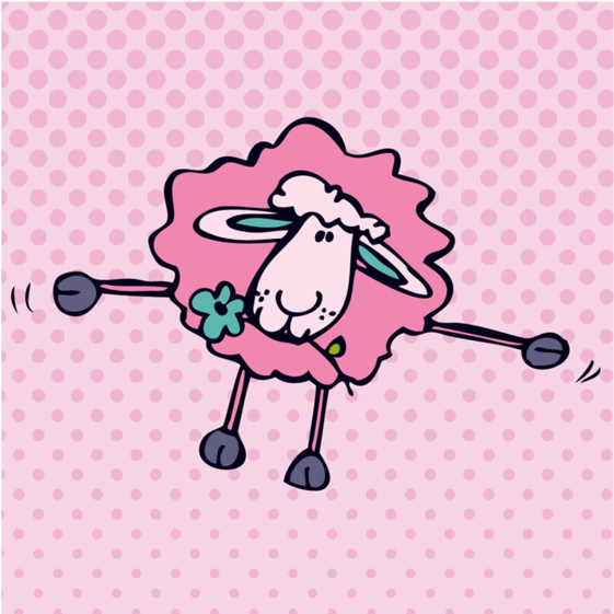 Counting Sheep Square Coaster - Cartoon (800x800)