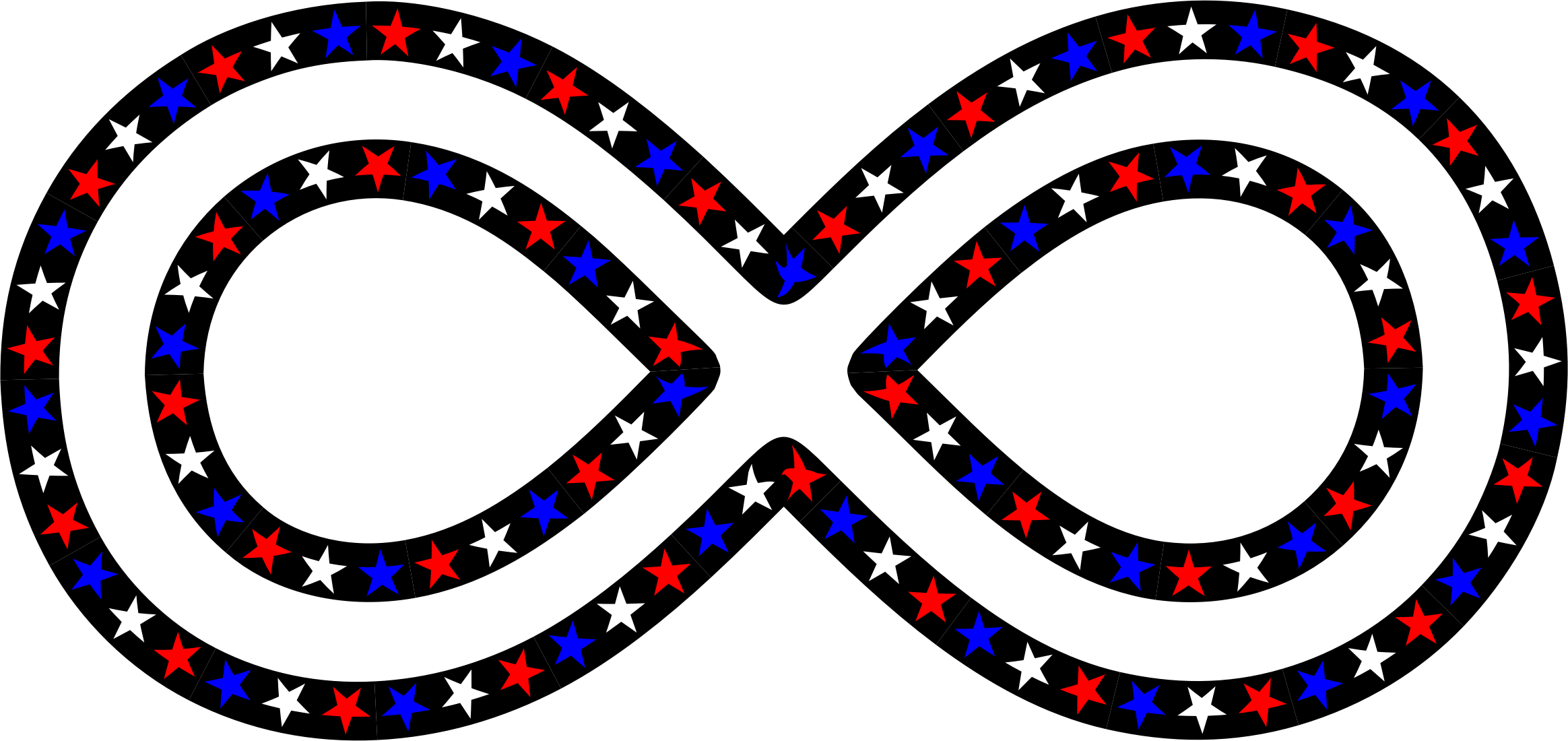 Red White Blue Infinity - Clip Art (2328x1100)