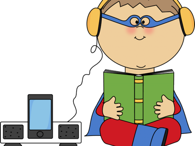 Headphone Clipart Student Centers - อ่าน หนังสือ ฟัง เพลง (640x480)