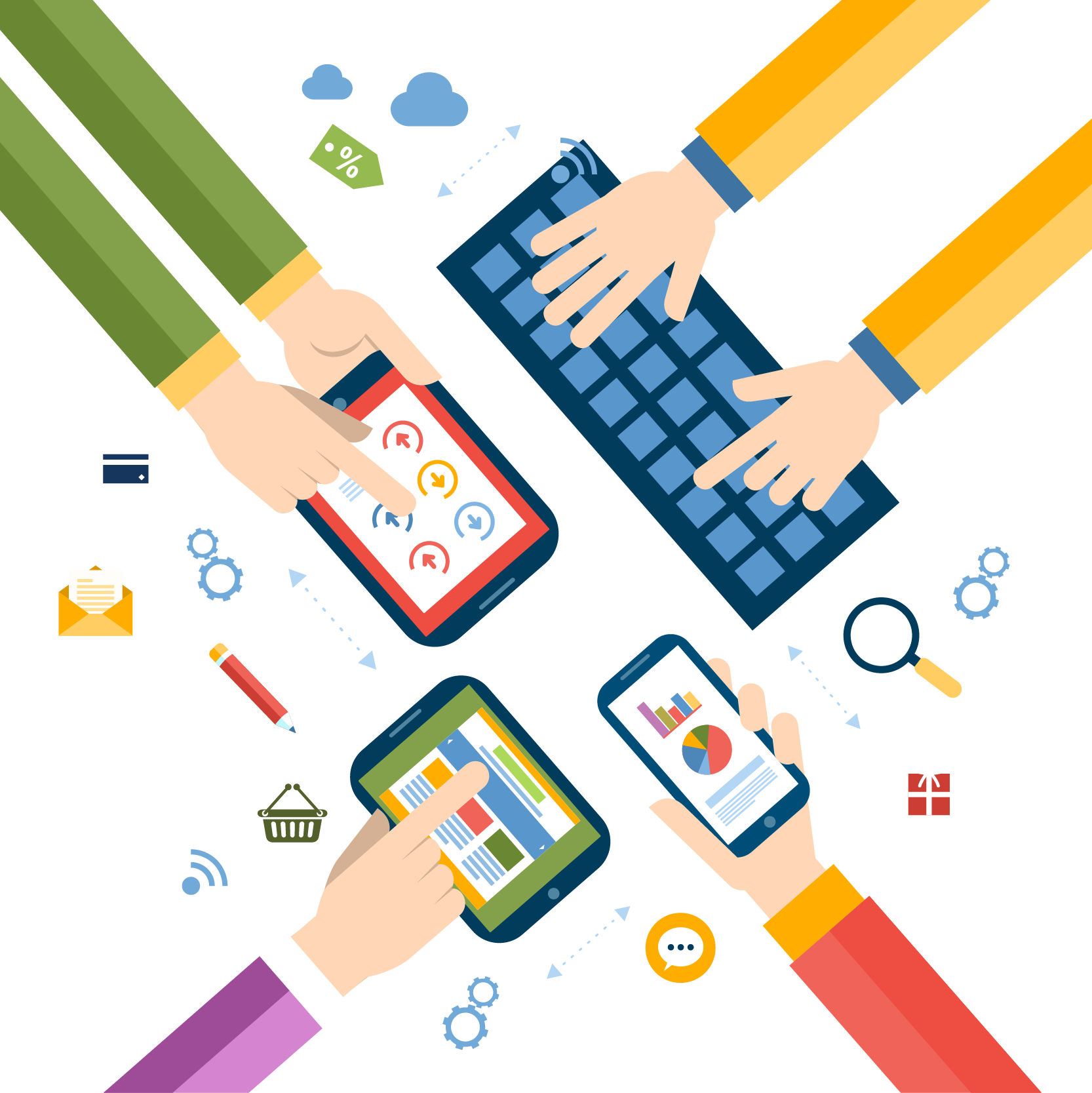 What Is Mobile Application - Typing Clipart (1666x1667)