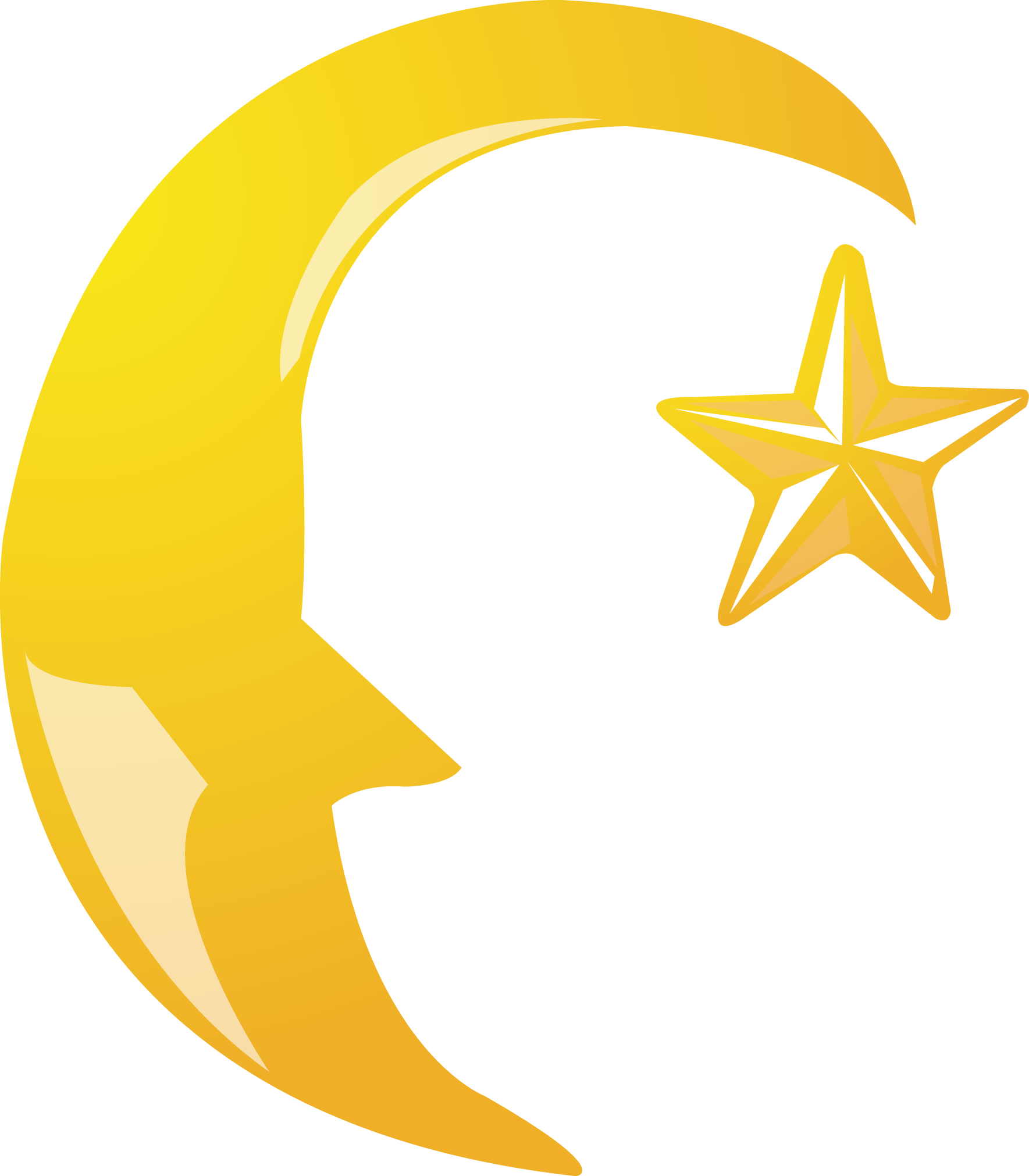 Moon And Stars - 卡通 月亮 (1769x2022)