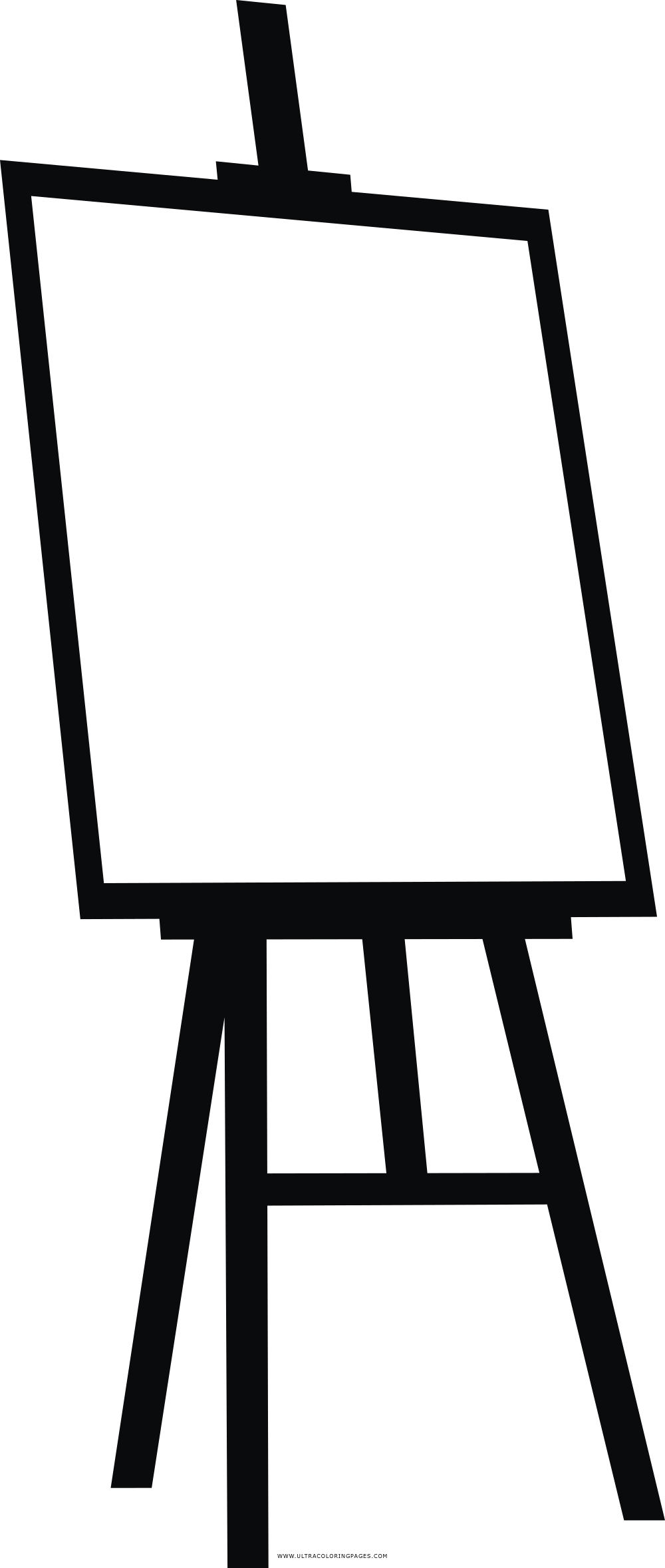 Easel Coloring Page - Drawing (1000x2356)