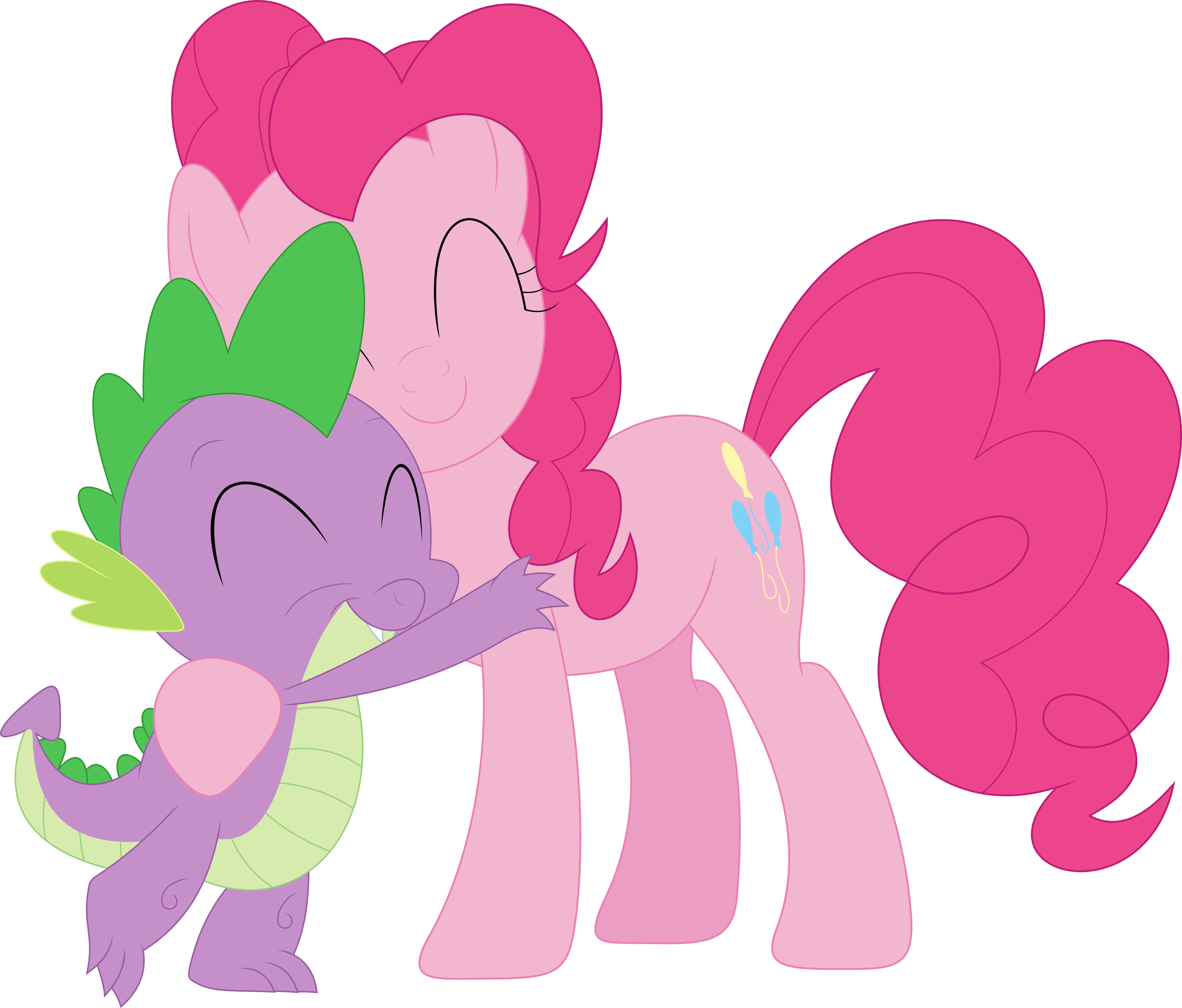 Mlp Ember And Spike Hug (3571x3047)
