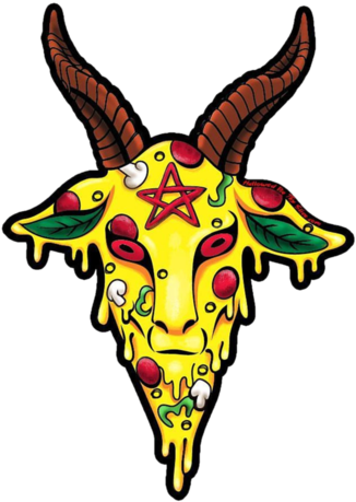 Pizza Baphomet Sticker - Baphomet (588x600)