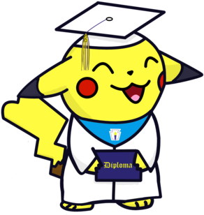 Graduation Pikachu By Solarcrush - Drawing (400x368)