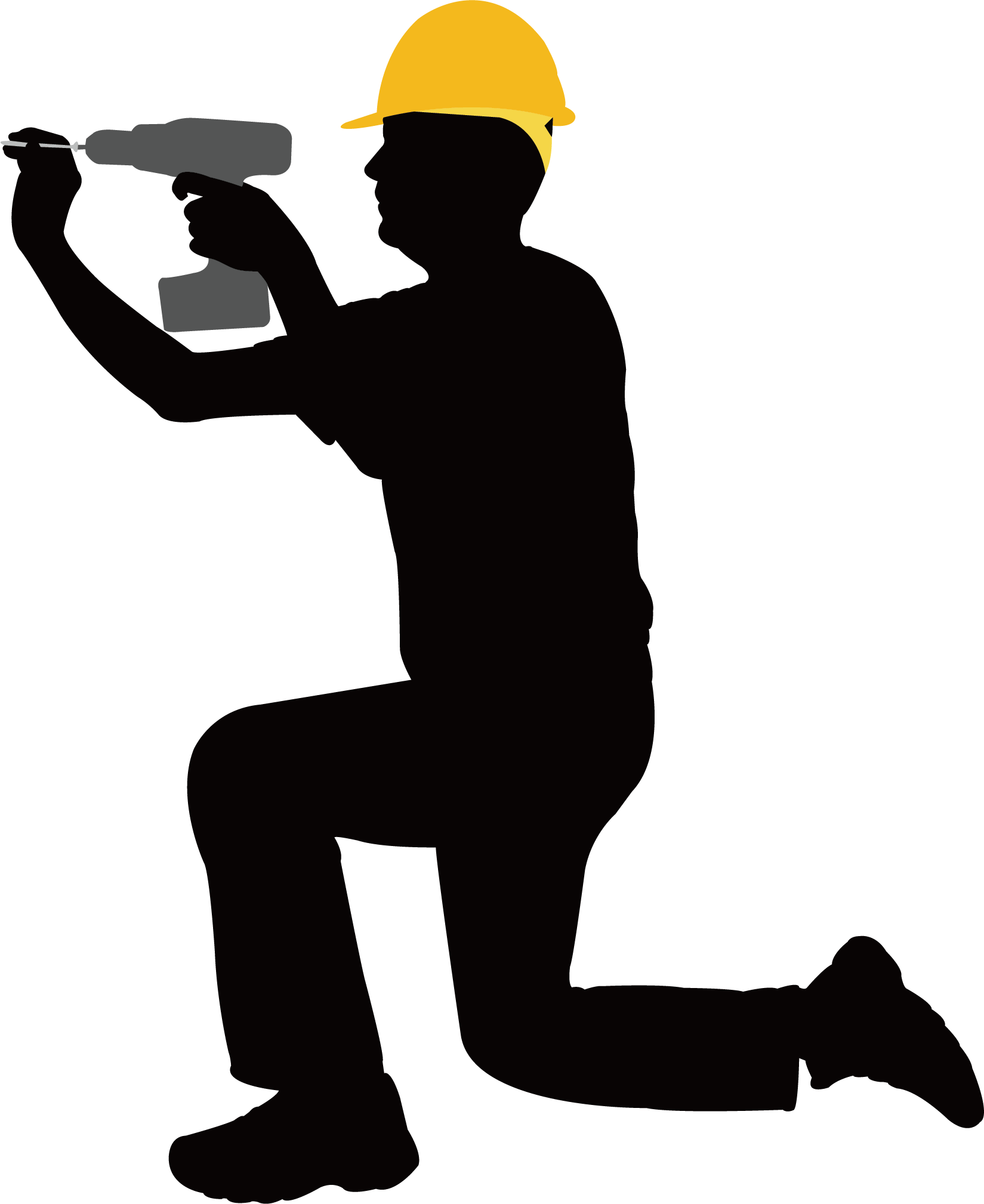 Construction Worker Laborer Architectural Engineering - Construction Worker Shaking Hand Silhouette (1649x2018)