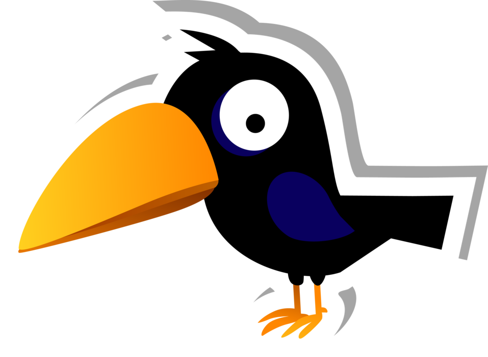 Cute Raven Sticker - Sticker (957x700)