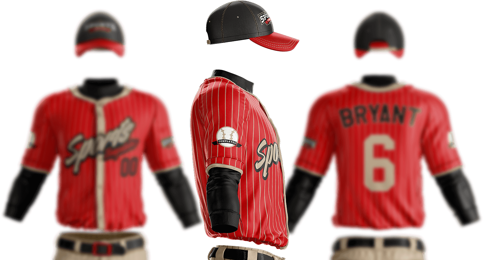 Baseball Uniform Template Main - Baseball Uniform Template Psd (1916x855)