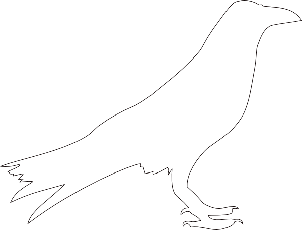 Crow Outline Clipart (600x456)