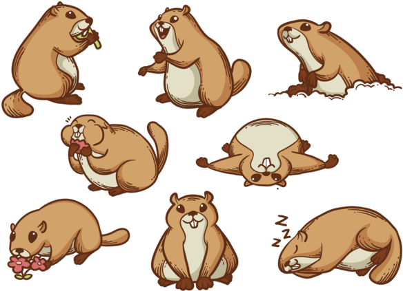 Gopher Cartoon Vector - 地 鼠 卡通 (669x490)