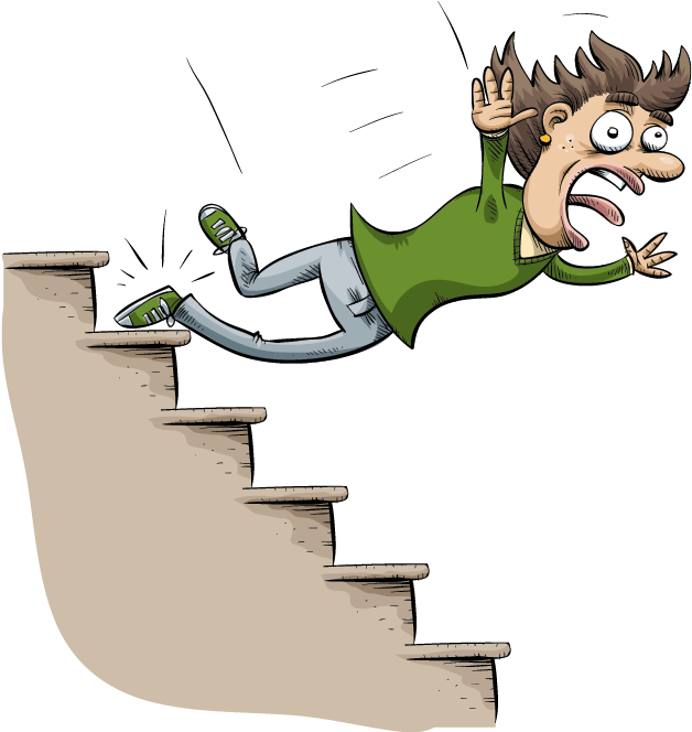 Illustration [converted] - Falling Down The Stairs (772x663)