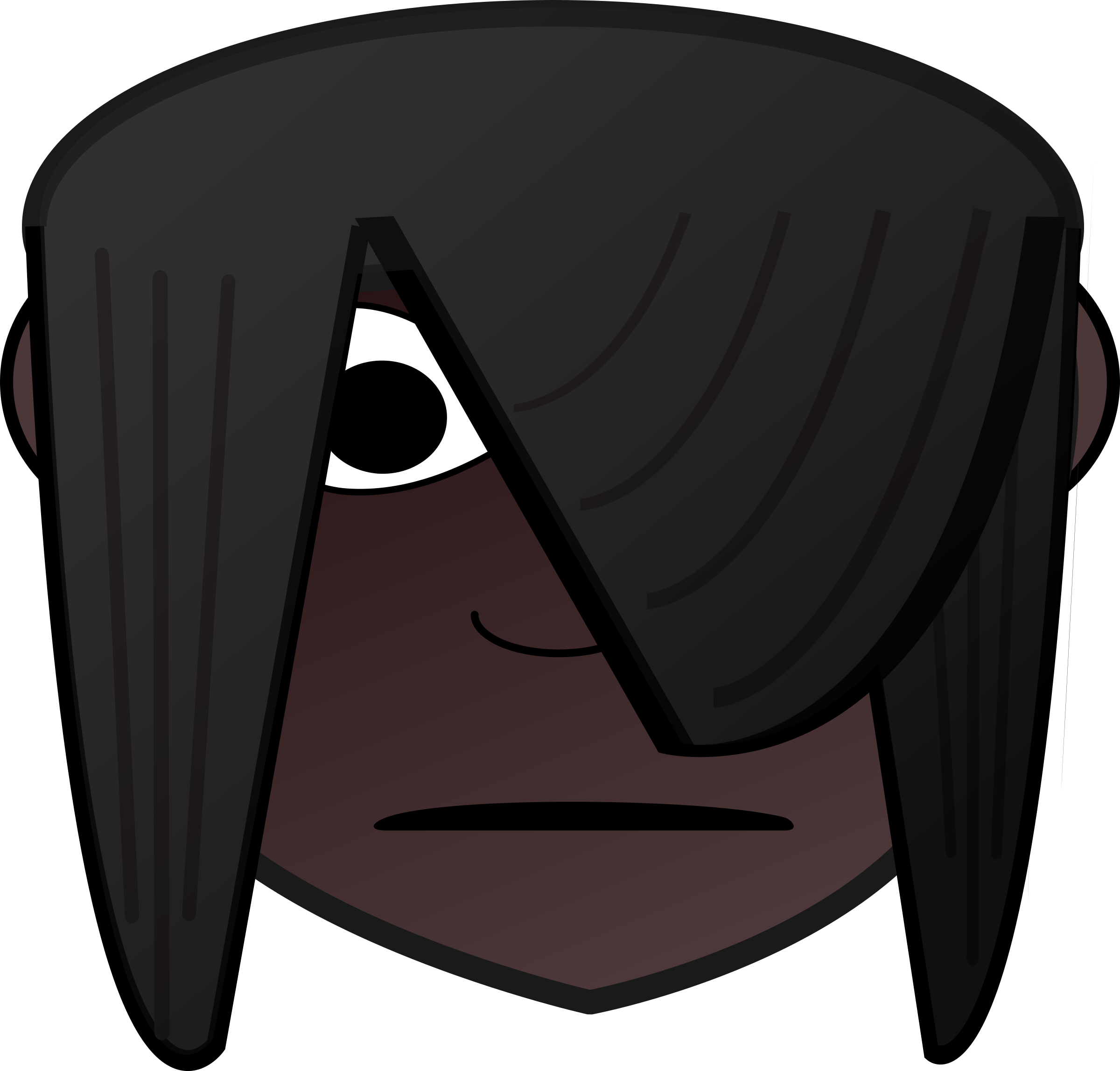 Emo Girl Head Dark - Emo (2400x2295)