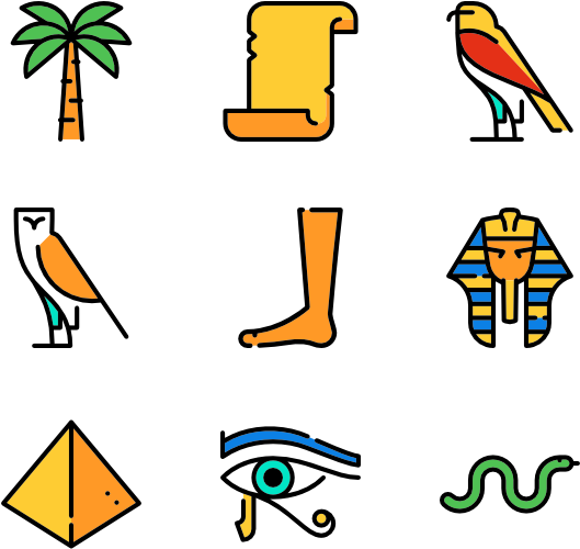 Linear Ancient Egypt Elements - Egypt Png (600x564)