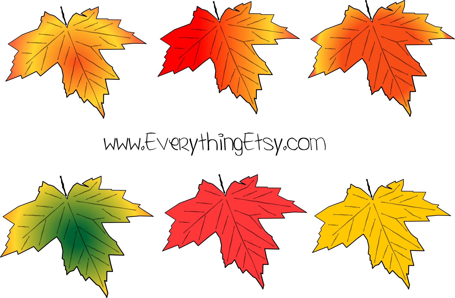 Fall Leaves Vector Graphic - Large Fall Leaves Printable (1855x1215)