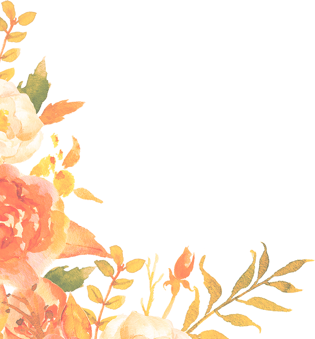 Orange Flower Border Png (1064x1145)
