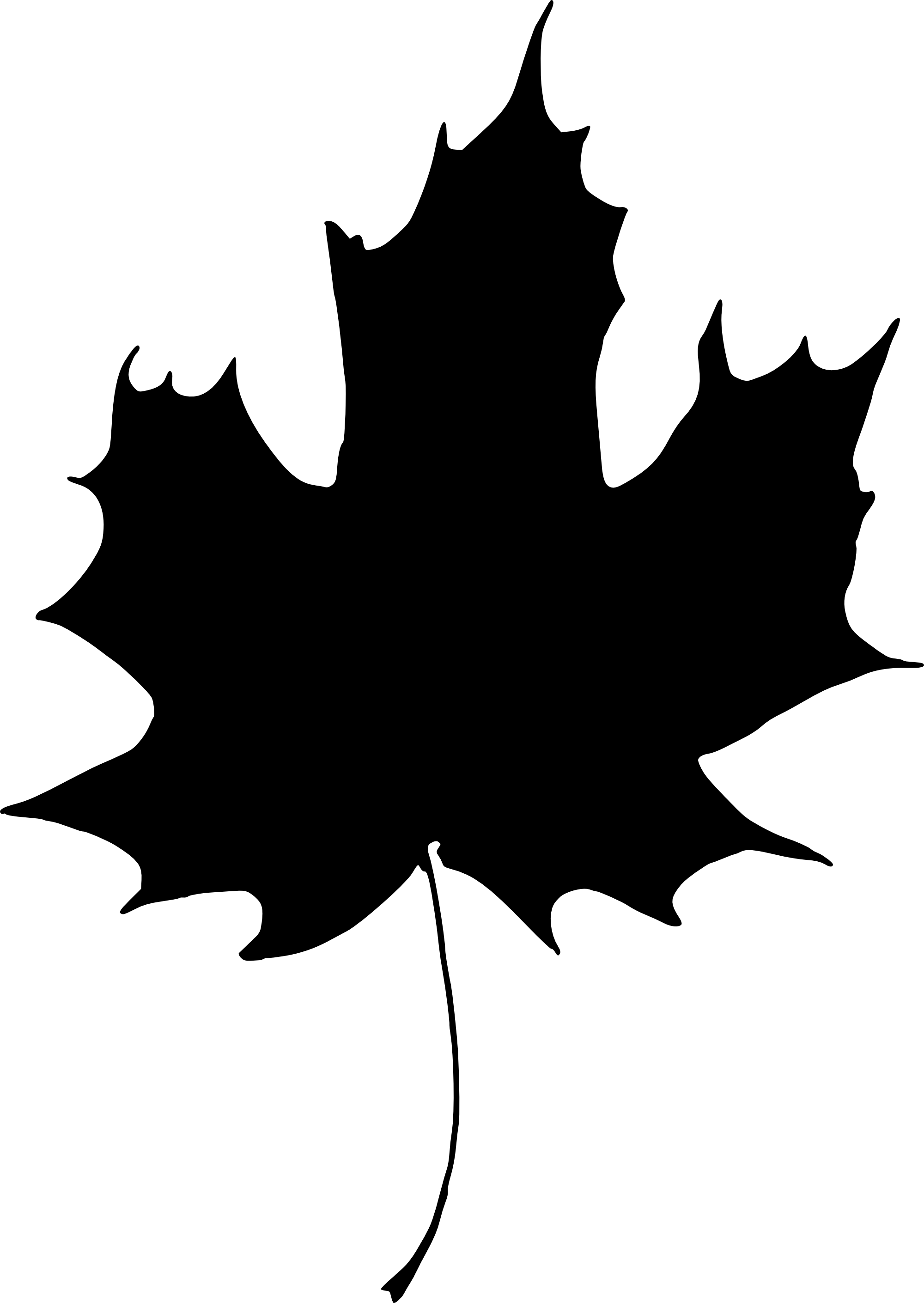 15 Leaf Silhouette - Portable Network Graphics (2000x2820)