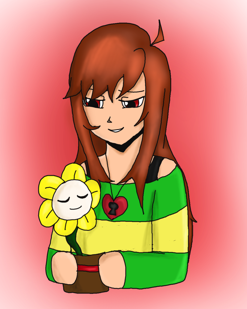 Hd Quality Wallpaper - Undertale Chara X Flowey (800x1000)