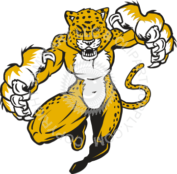 Leopard Leaping Forward With Claws - Cheetah Mascot (361x354)