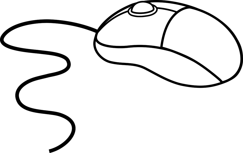 Blue Computer Mouse On White Background - Computer Mouse Black And White (1024x645)