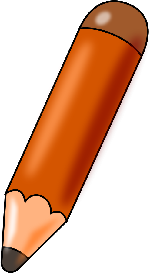 Black And White Pencil Clip Art Clipart Collection - Brown Pencil Clipart (502x900)