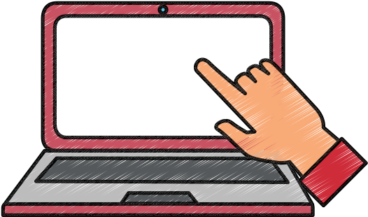 Laptop Computer With Hand User Touching - Netbook (550x550)