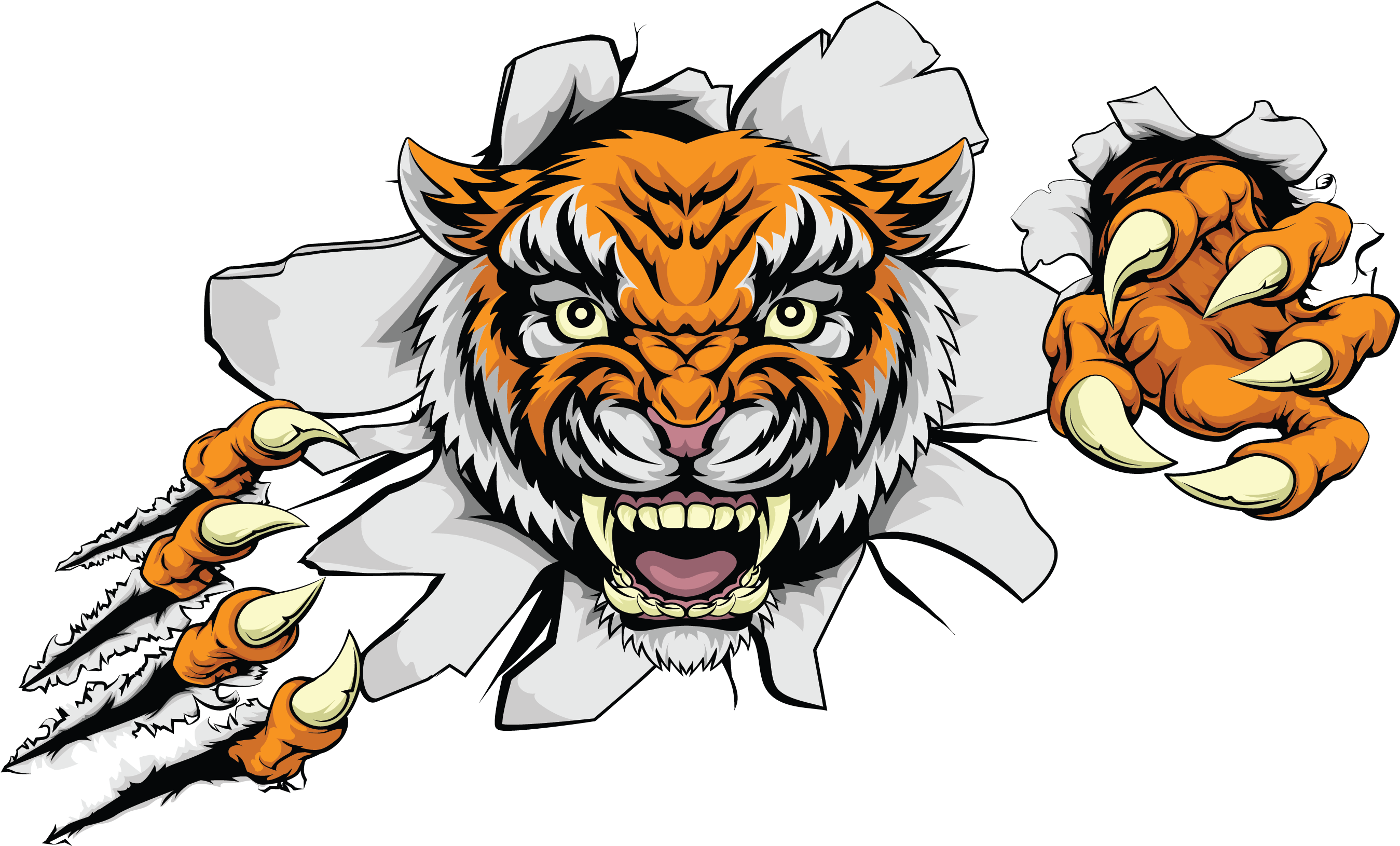 Tiger Euclidean Vector Clip Art - Creative Diy Removable Tiger Decal Wallpaper Wall Sticker (2929x2330)