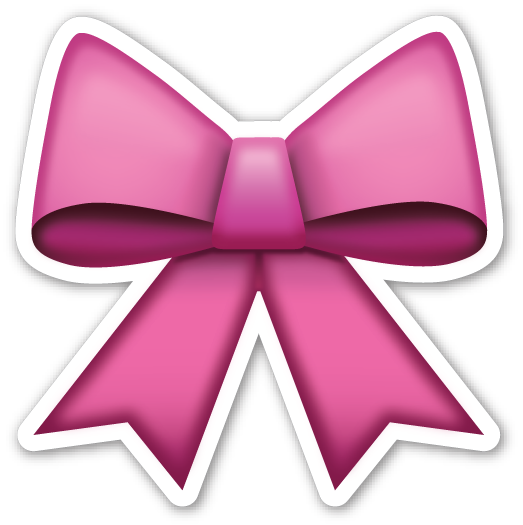 Ribbon - Pink Emojis (523x525)
