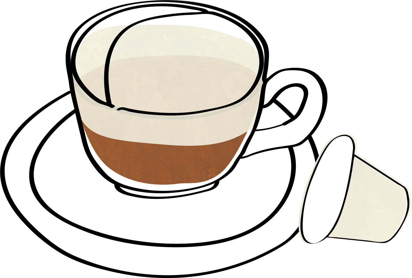 Caffe Latte Pods - Line Art (1387x938)
