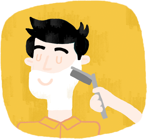 Straight-razor Shave - Cartoon (581x555)
