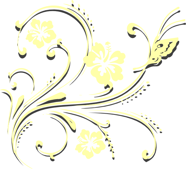 Butterfly Scroll - Clip Art (600x547)