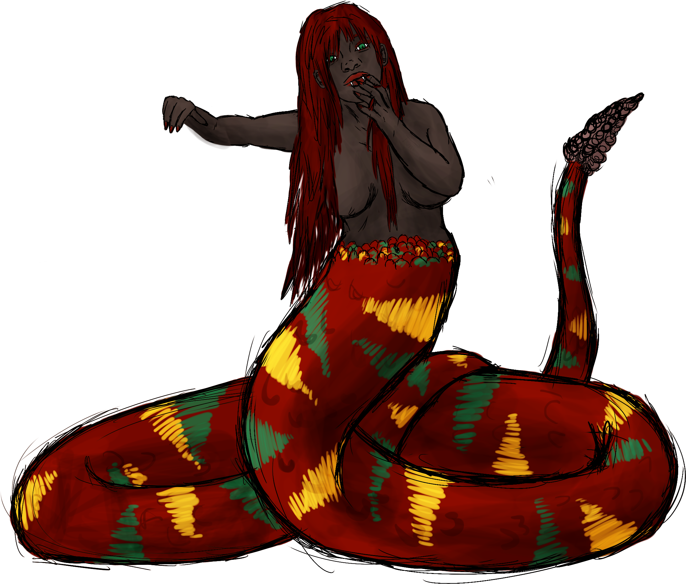 Naga Queen - Illustration (2189x2010)