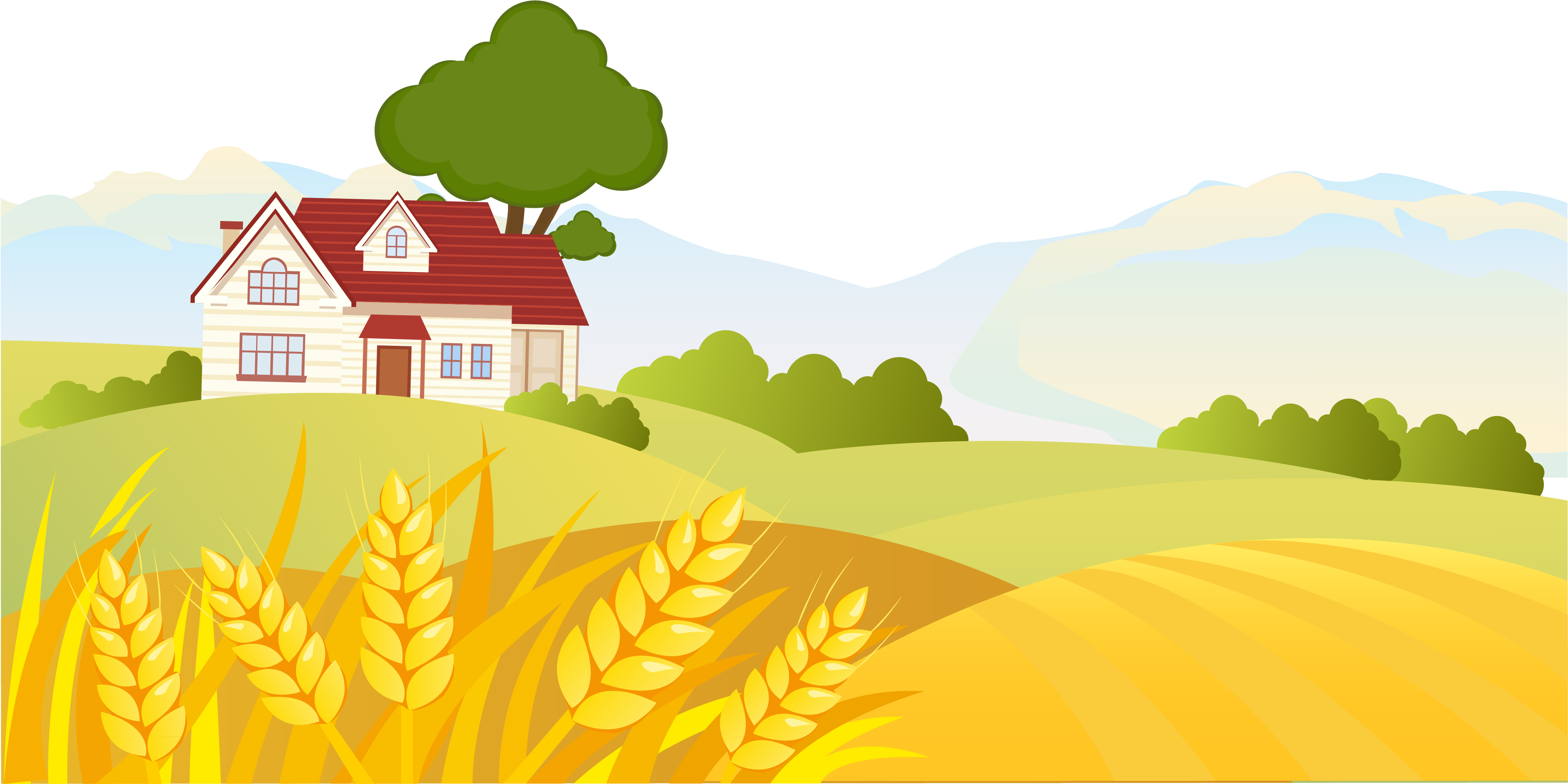 Landscape Rural Area Drawing Euclidean Vector - Vector Graphics (4667x3699)