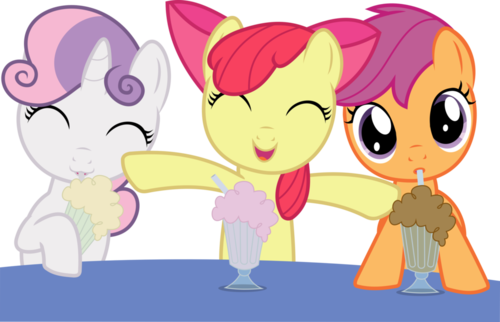 Image - Mlp Cmc Drinking Milkshake (500x322)