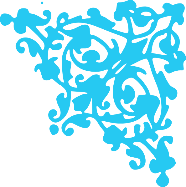 Aqua Blue Wedding Borders (594x598)