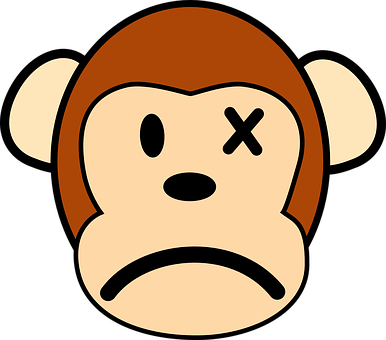 Monkey, Mad, Angry, Faces, Crazy, Mammal - Monkey Face Clipart (386x340)