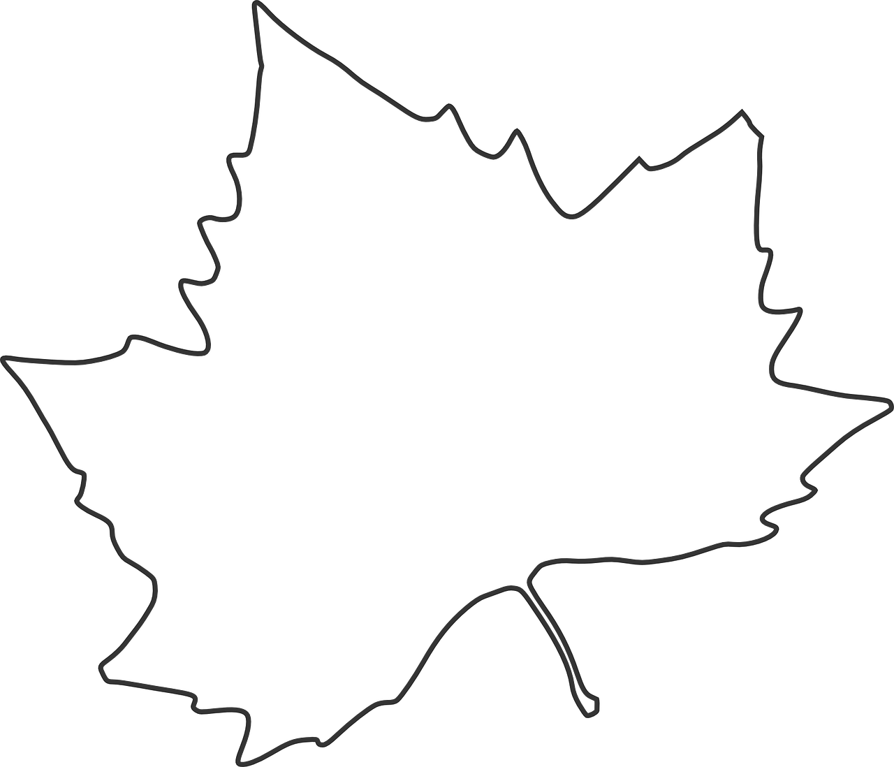 Leaf Drawing For Kids - Clip Art (1280x1098)