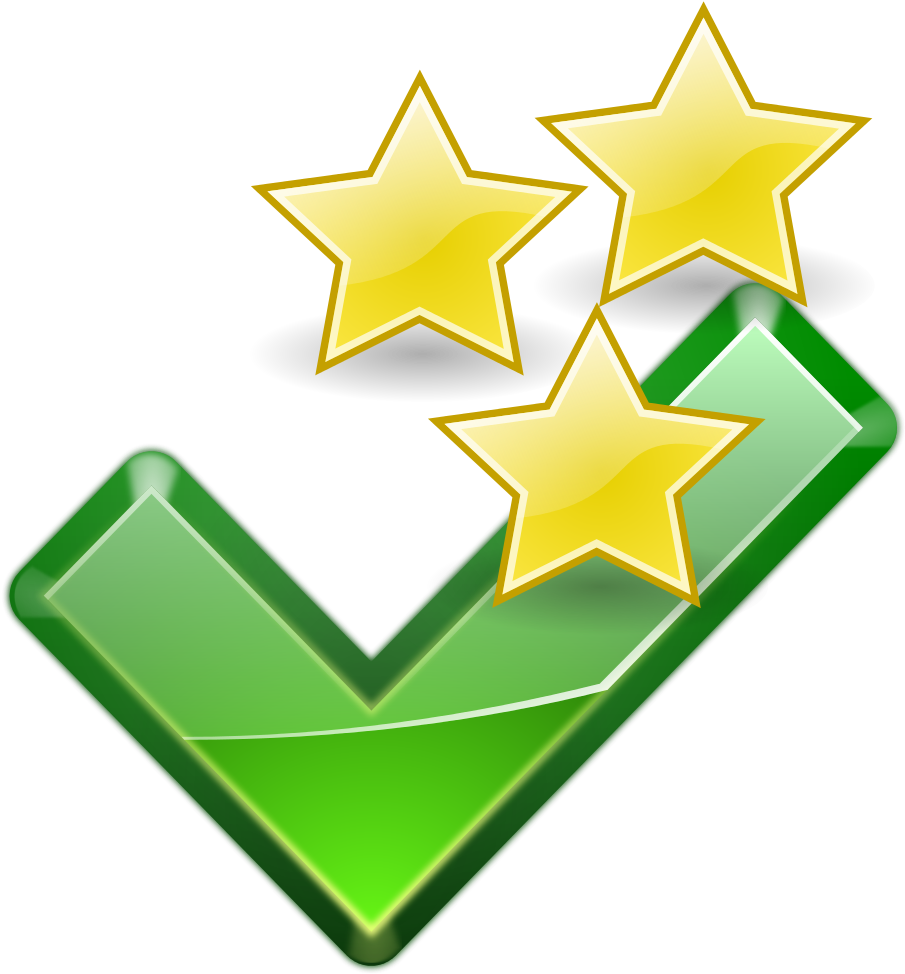 Starred Checkmark Multiple Stars - Ok Icon (1024x1024)