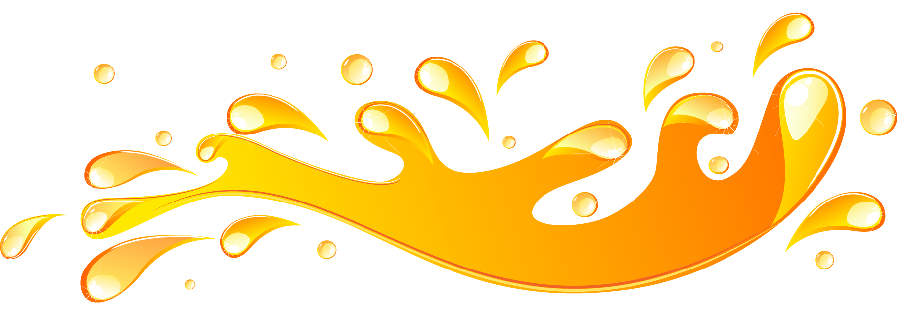 Drop Splash Yellow Liquid - Orange Splash (1824x677)